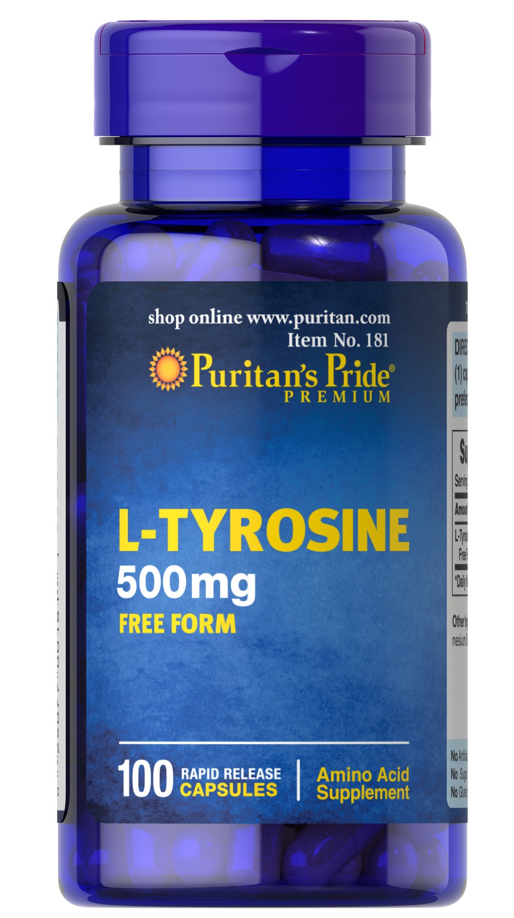 L-Tyrosine 500 mg L-酪氨酸500毫克 