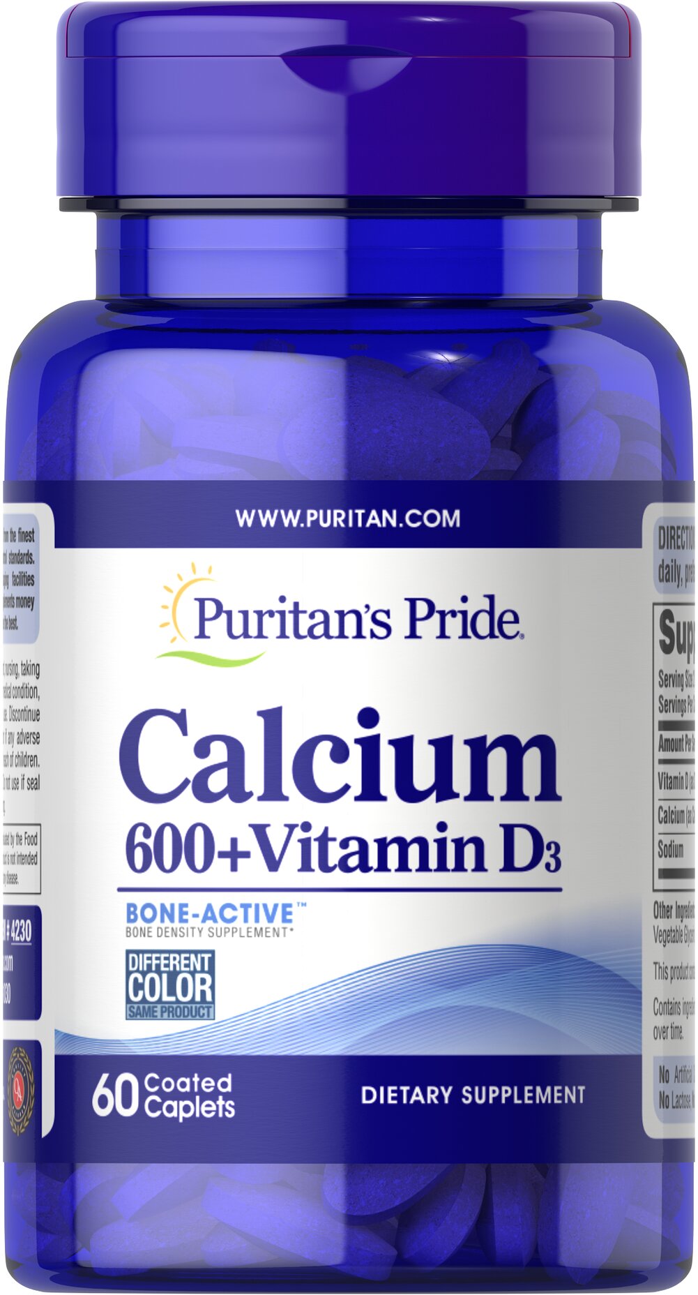Calcium Carbonate 600 mg + Vitamin D 125 IU 碳酸鈣600毫克+維生素D 125 IU