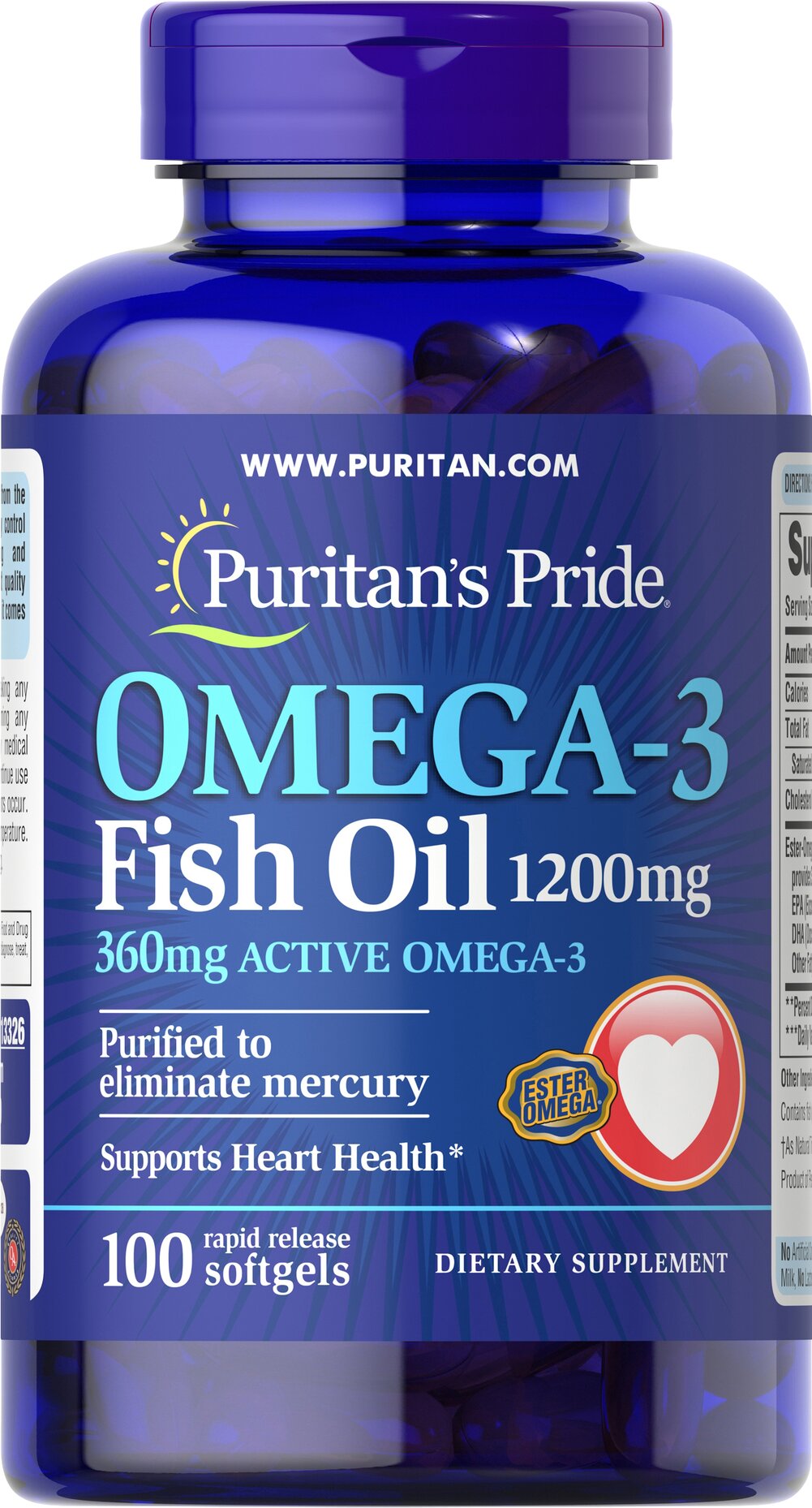 Omega-3 魚油 1200 毫克（活性 Omega-3 360 毫克）