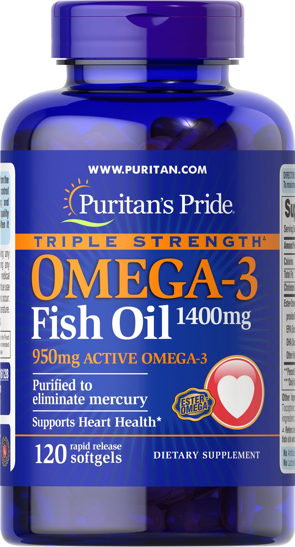 三倍強度 Omega-3 魚油 1400 毫克（950 毫克活性 Omega-3）