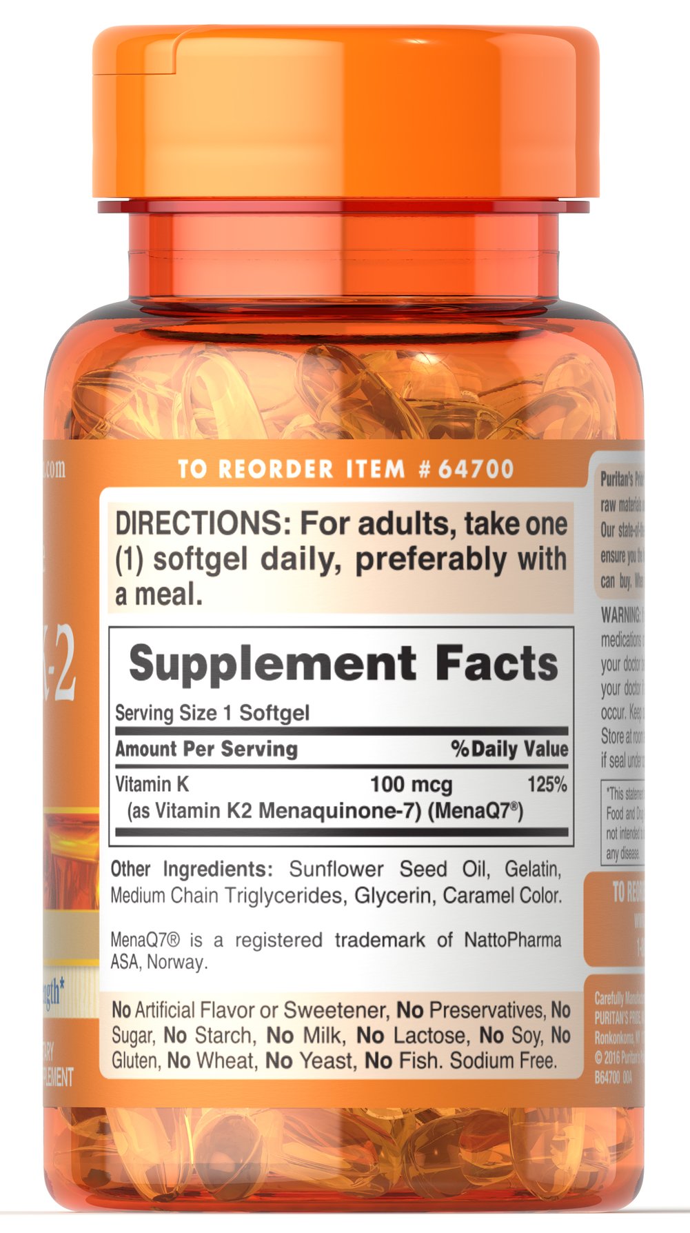 Vitamin K-2 (MenaQ7) 100 mcg