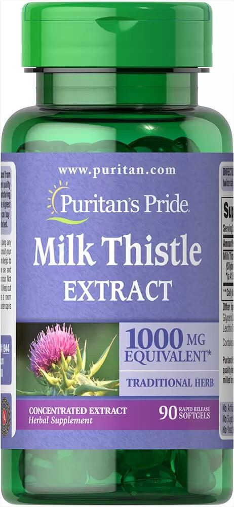  Milk Thistle 1000 mg 4:1 Extract （Silymarin） 奶薊（水飛薊） 90 膠囊