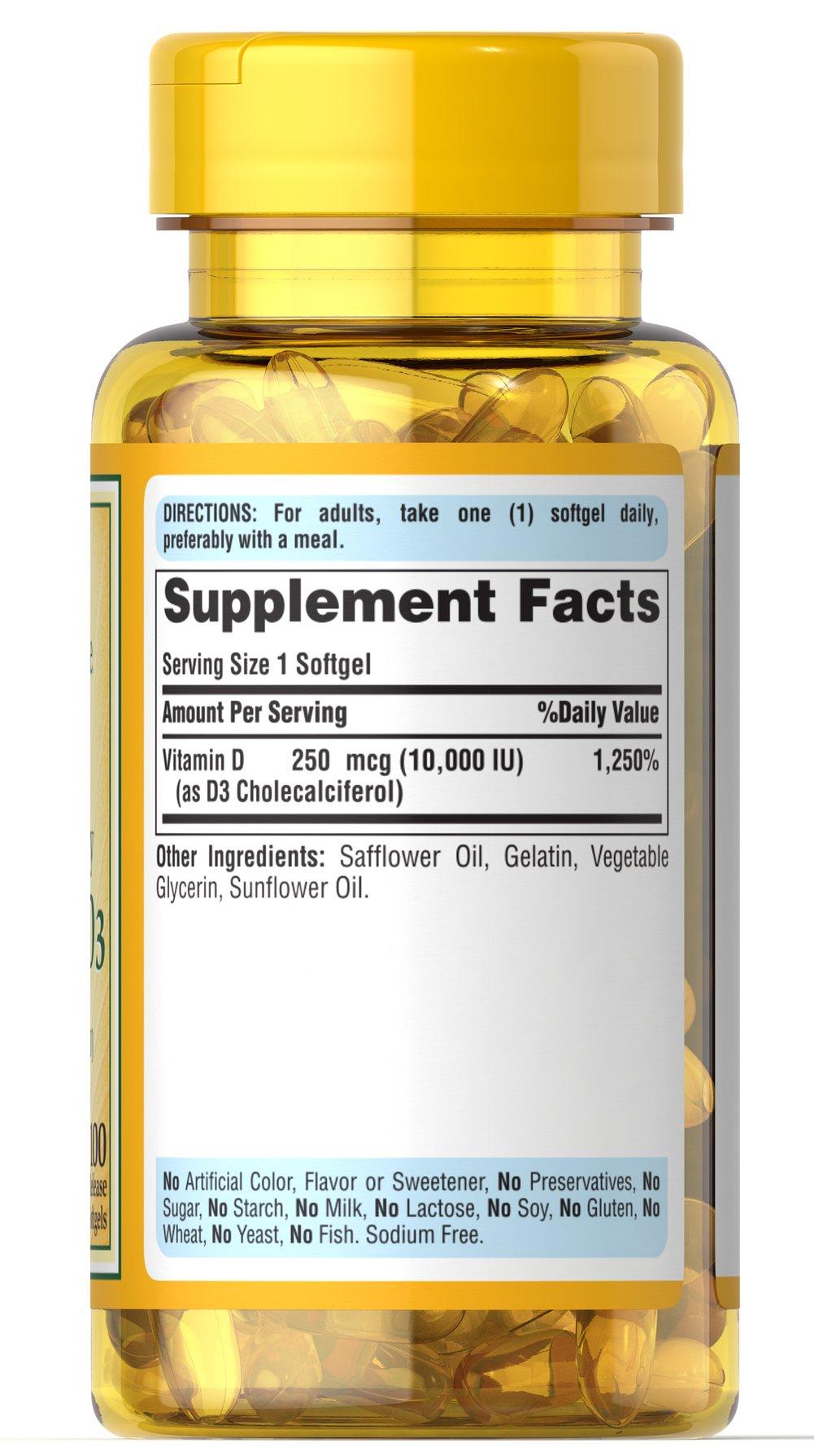 維他命D3 10,000 IU (250mcg) 100 Softgels