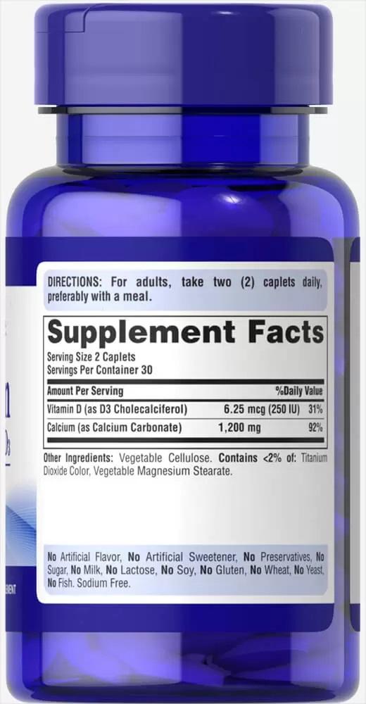 Calcium Carbonate 600 mg + Vitamin D 125 IU 碳酸鈣600毫克+維生素D 125 IU