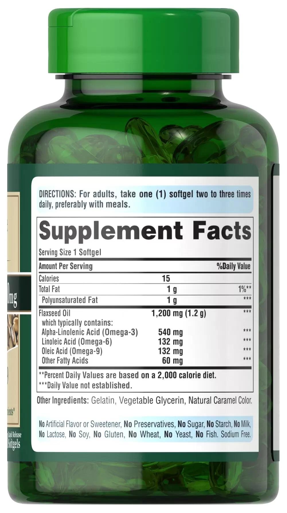Natural Flax Oil 1200 mg 天然亞麻油 1200 毫克 100膠囊