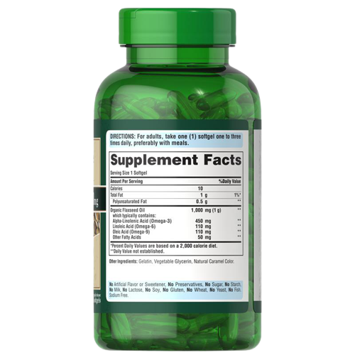  Non-GMO Natural Flax Oil 1000 mg  非轉基因天然亞麻油 240膠囊