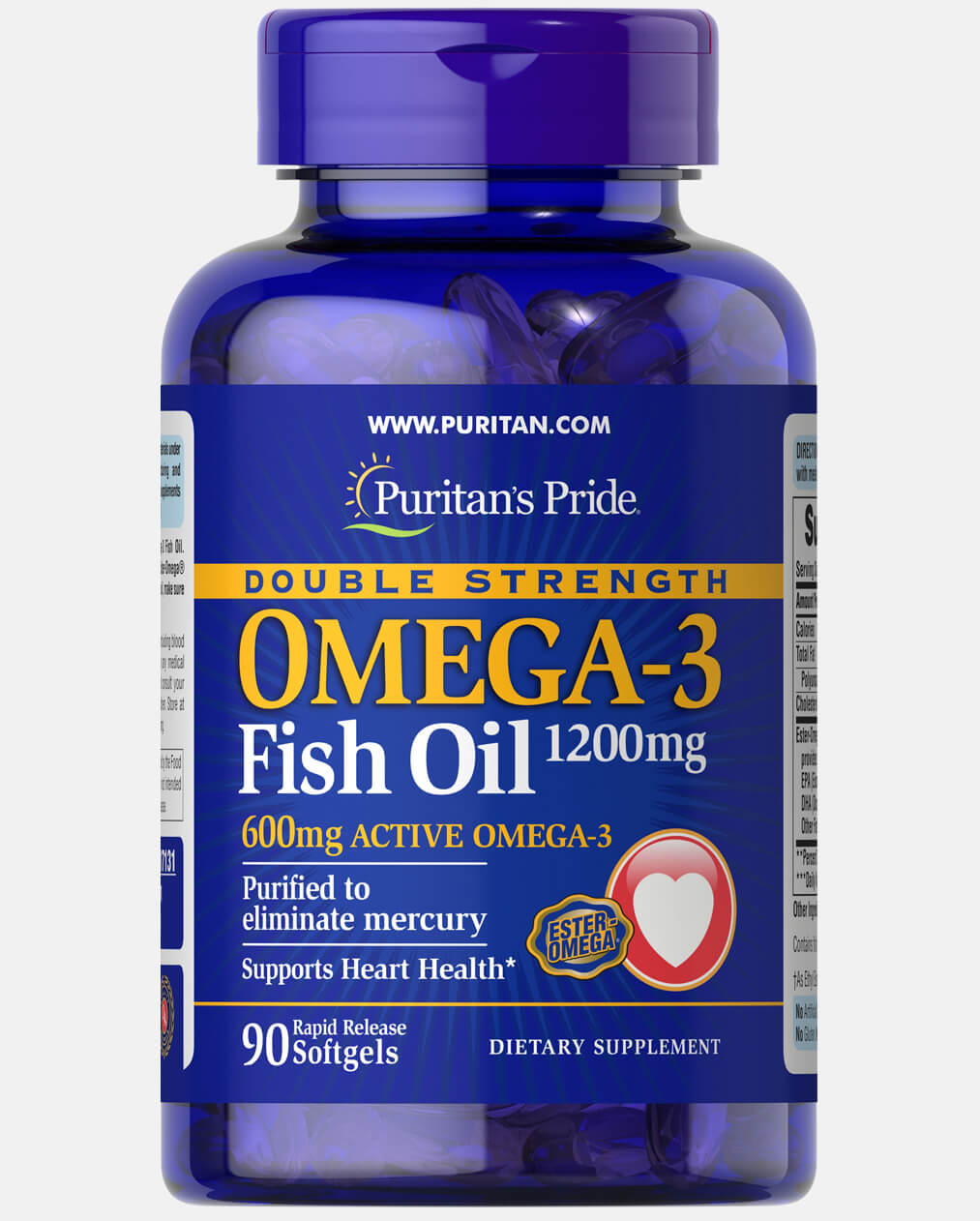 Double Strength Omega-3 Fish Oil 1200 mg/600 mg Omega-3